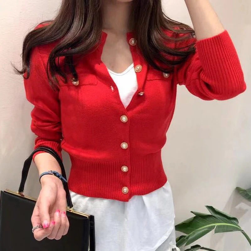 Long Sleeve Fashion Cardigans Sweater short Knitted Coat