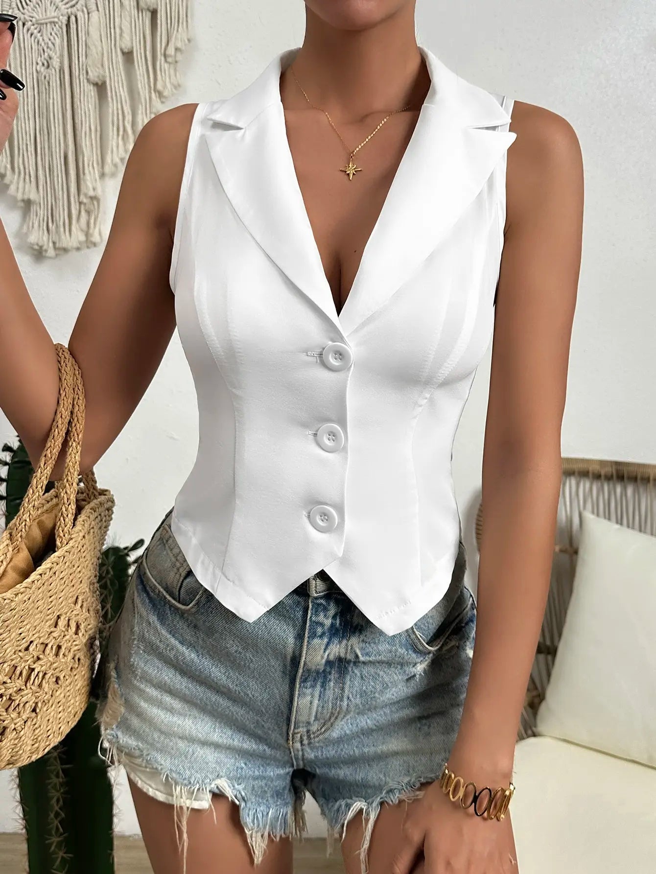 Stylish casual slim vest