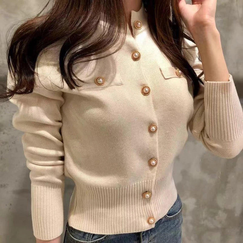 Long Sleeve Fashion Cardigans Sweater short Knitted Coat